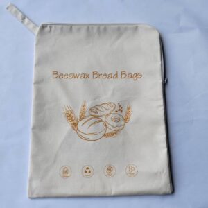 100% Pure Cotton Zipper Beeswax Bread Bags